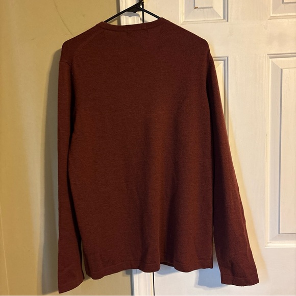 Eddie Bauer Men's Rust Italian stretch merino wool sweater size L - Picture 2 of 9